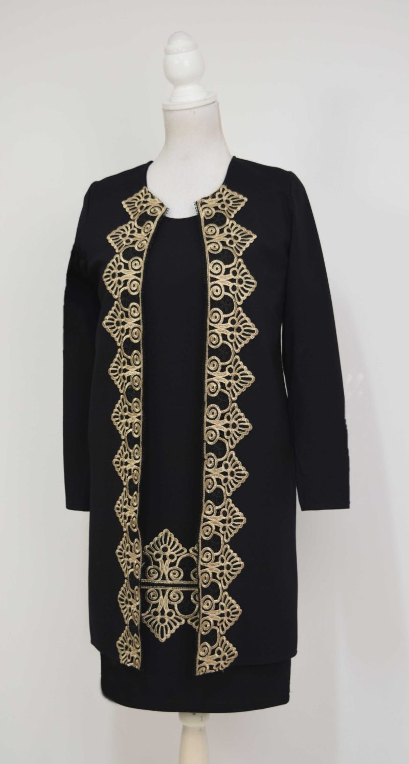Cardigan elegant neagra cu broderie Otilia