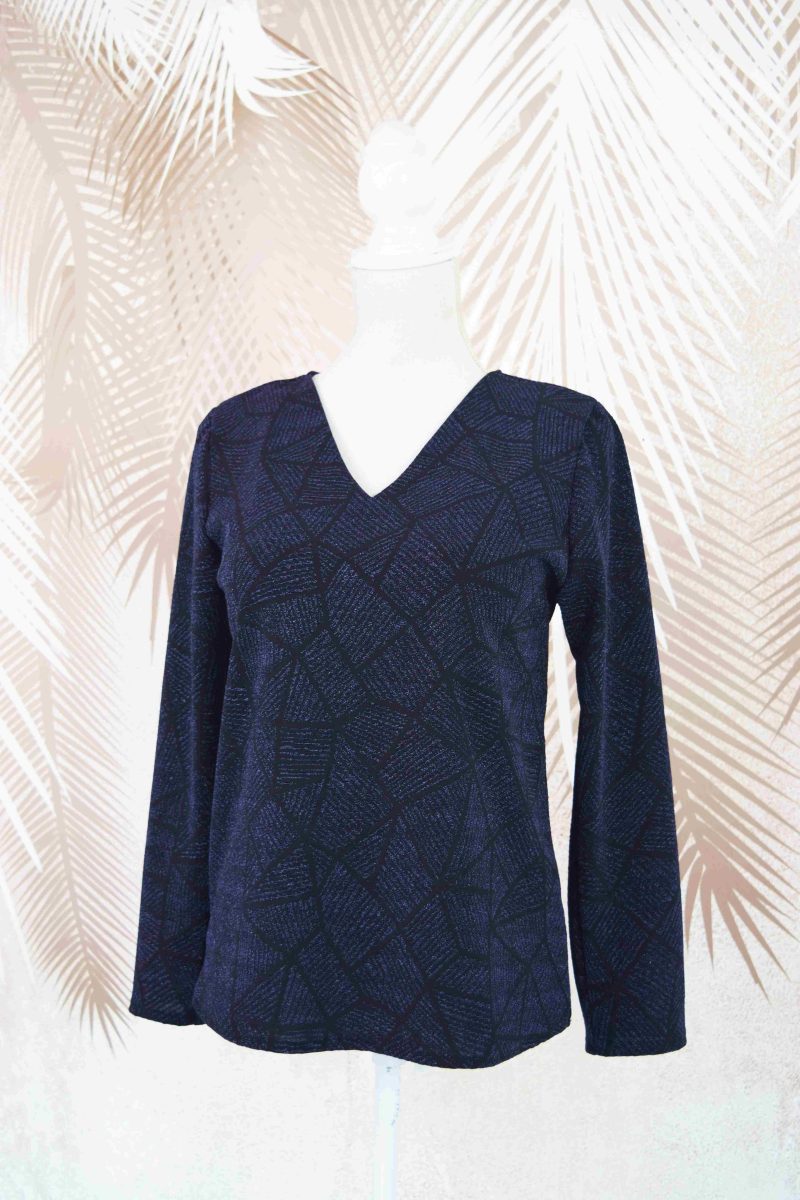 Bluza eleganta bleumarin Annabella