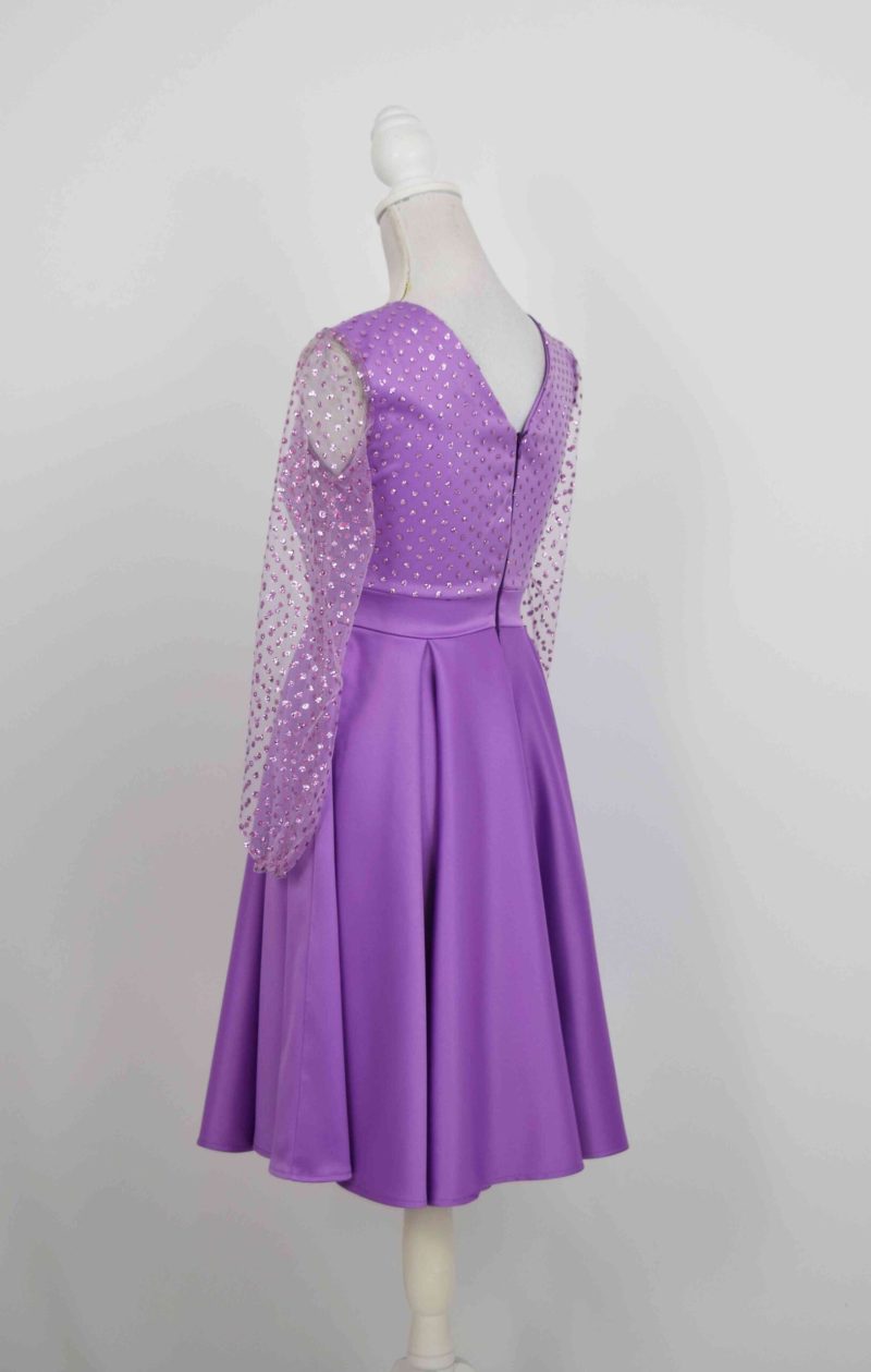 Rochie clos de ocazie Lia cu tafta si tiul cu gliter Lila
