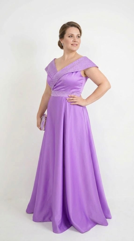 Rochie lunga de ocazie lila Victoria