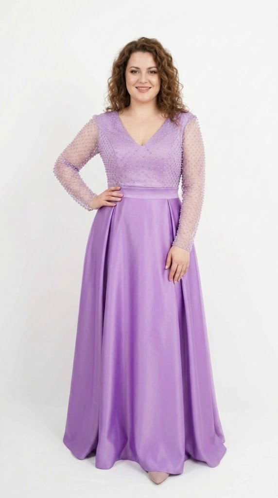 Rochia lunga Lia din tafta si tiul cu gliter