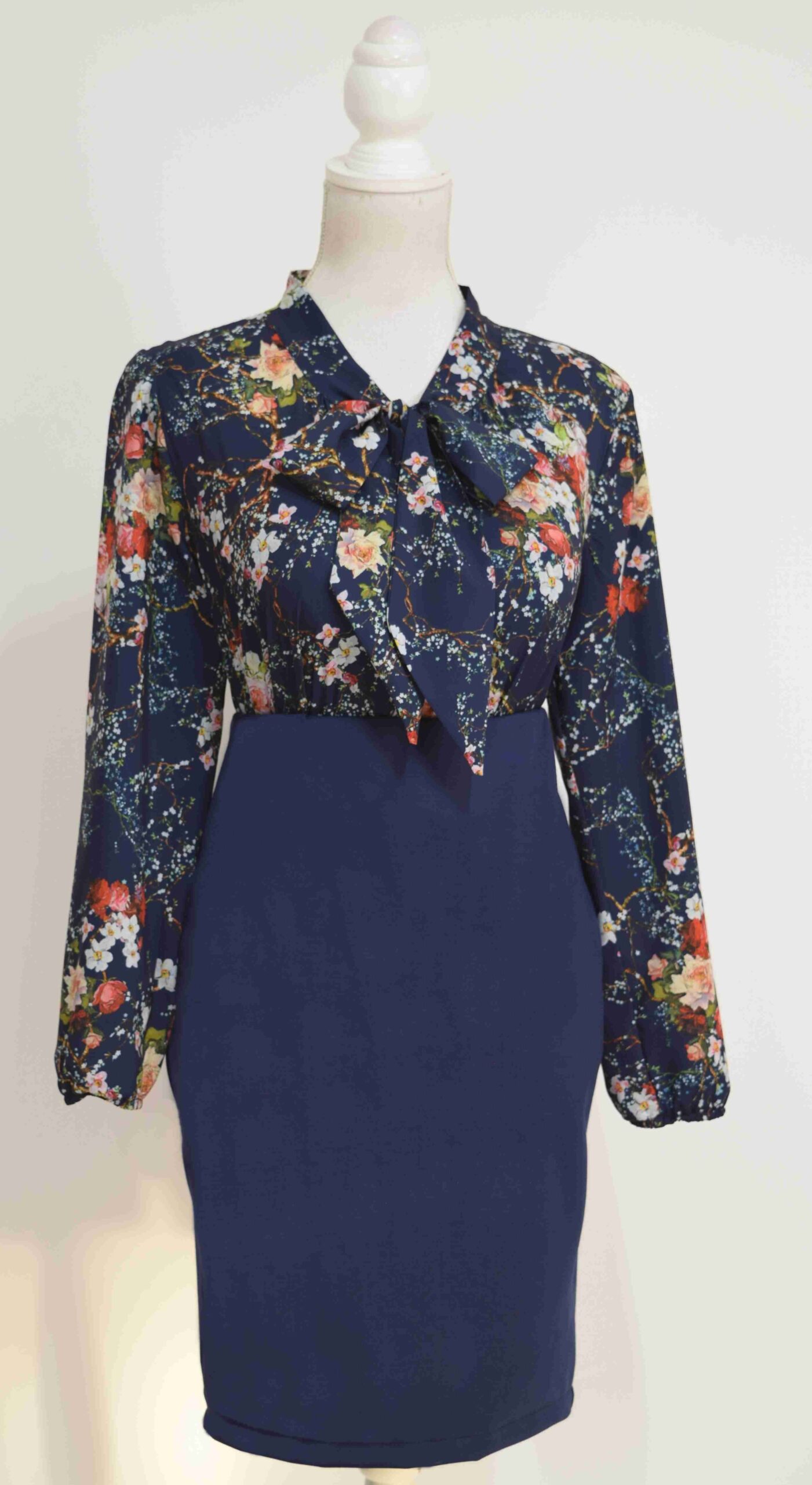 Compleu bluza si fusta Denisa bleumarin - 1 | YEO