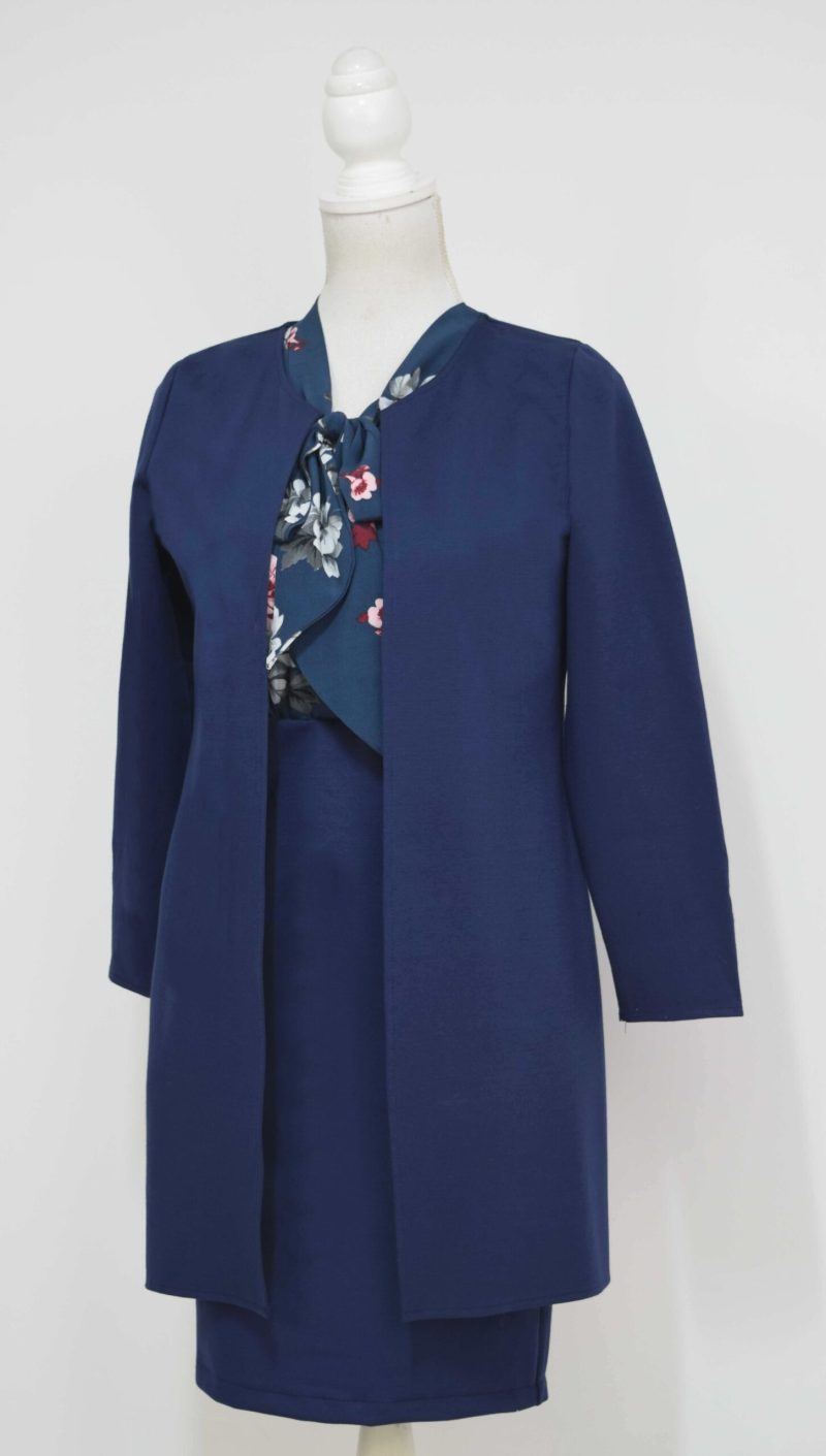 Compleu cardigan si fusta bleumarin si bluza Emma