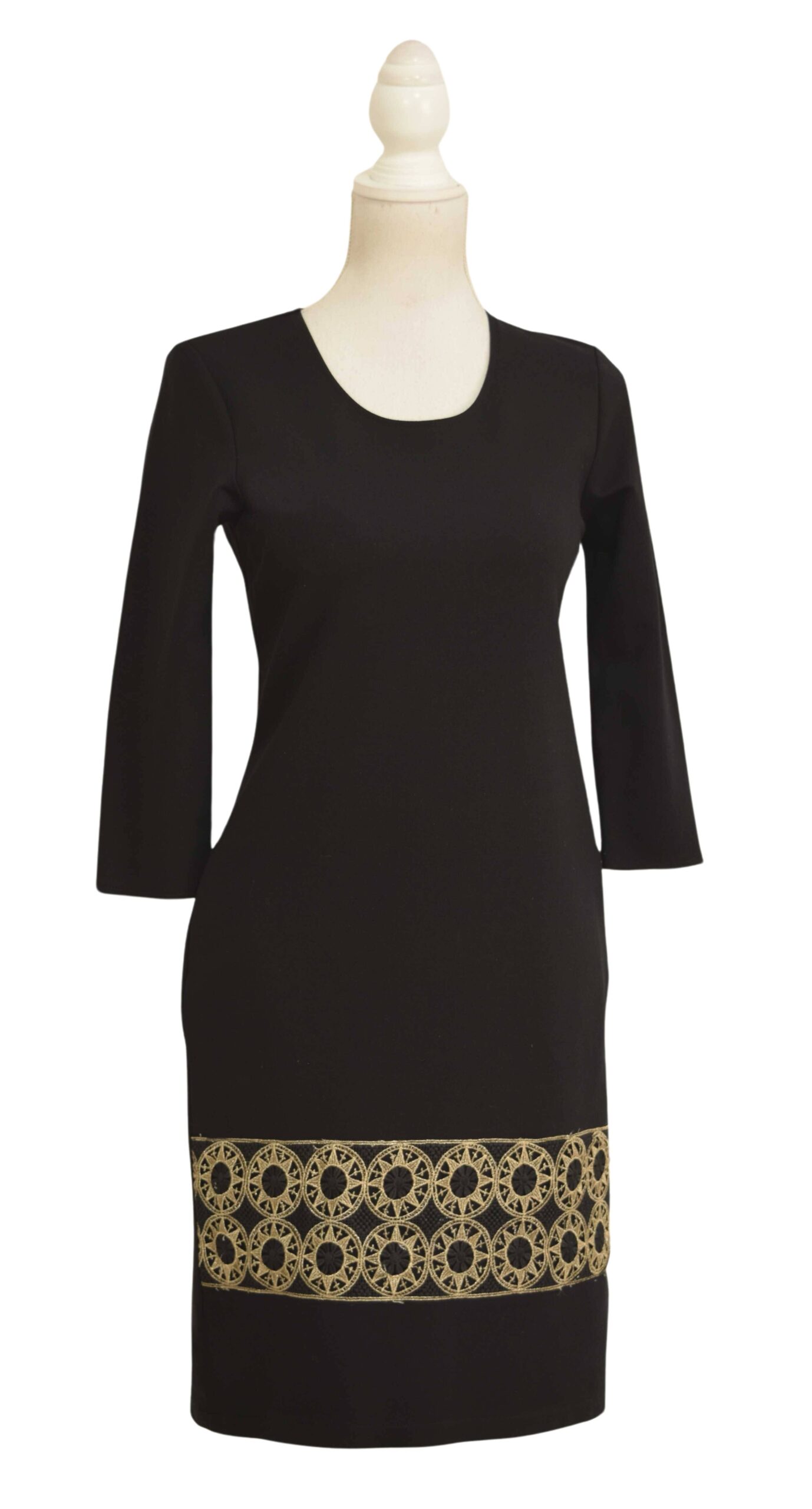 Compleu cardigan lanita cu rochie neagra cu broderie Teodora
