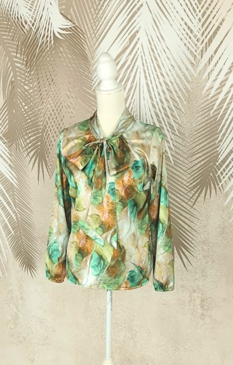 Bluza eleganta cu imprimeu si esarfa Smaranda