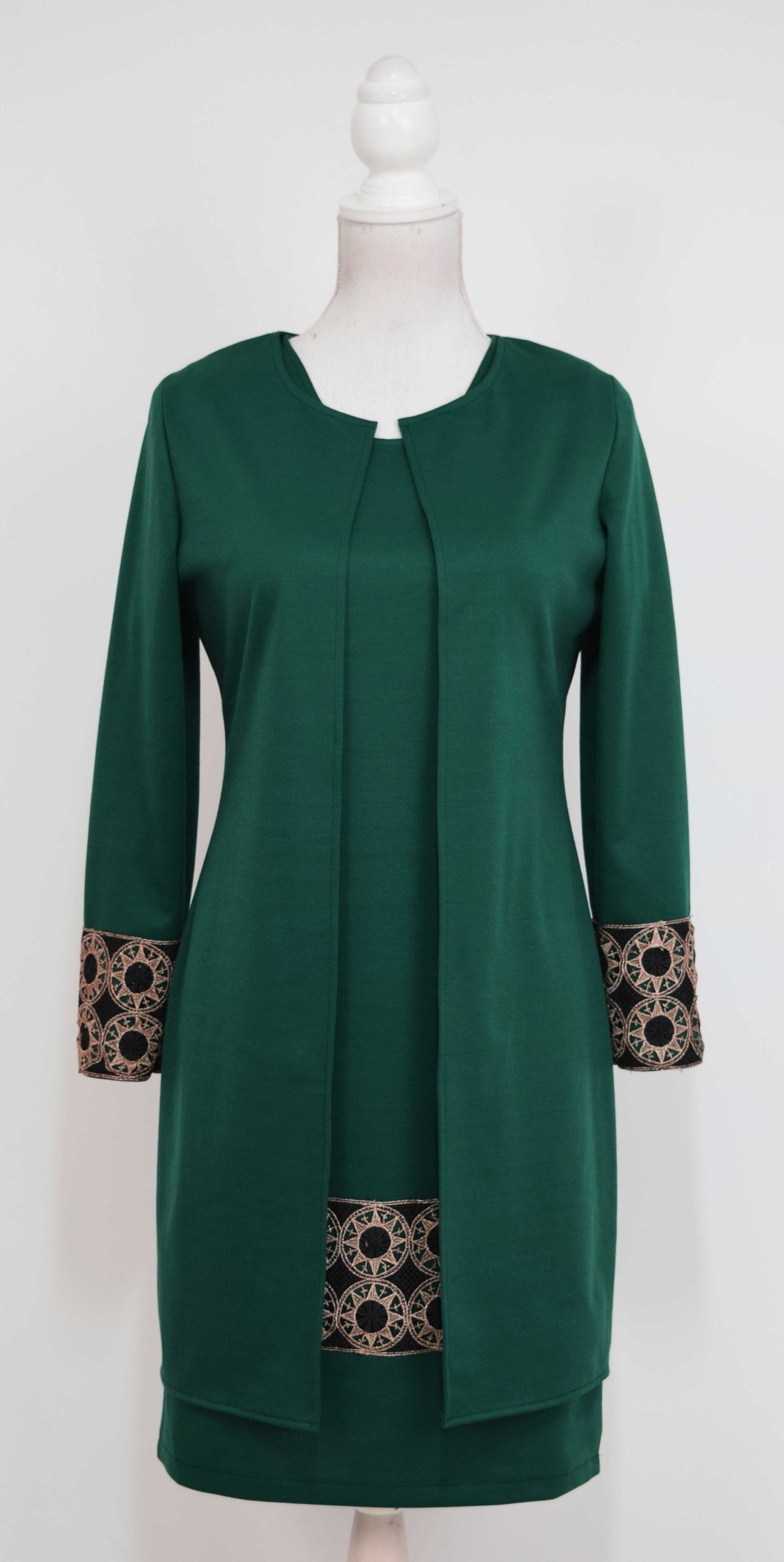 Cardigan elegant verde cu broderie Teodora - 1 | YEO