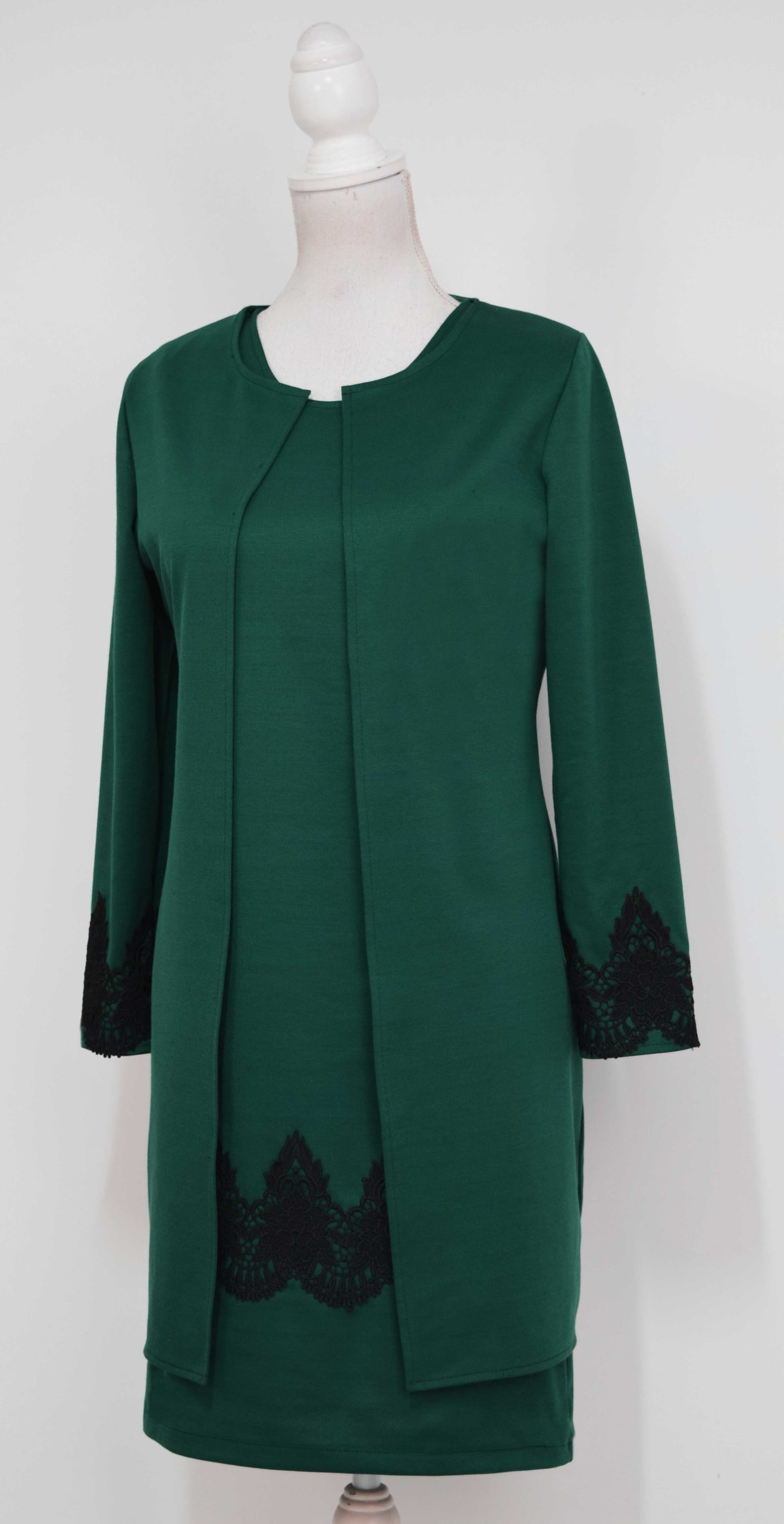 Cardigan elegant verde cu broderie Petra - 1 | YEO