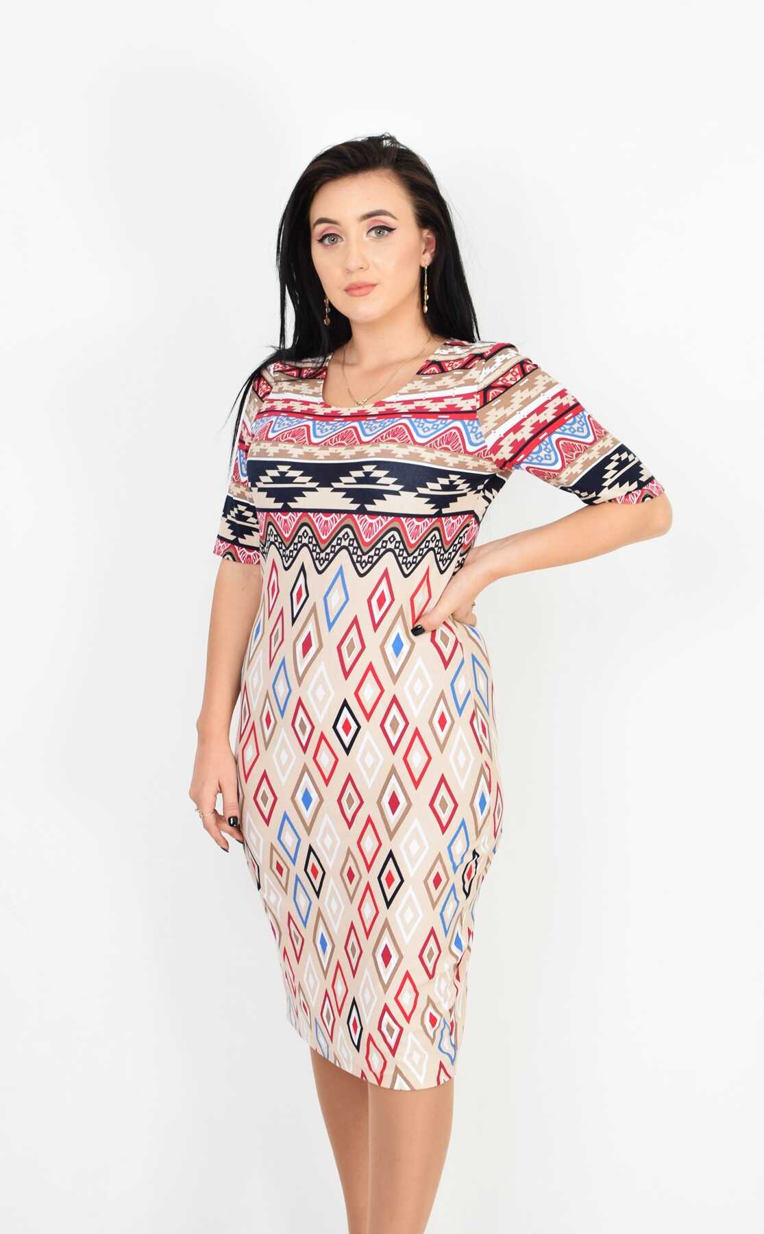 Rochie cu motive traditionale sus - 1 | YEO