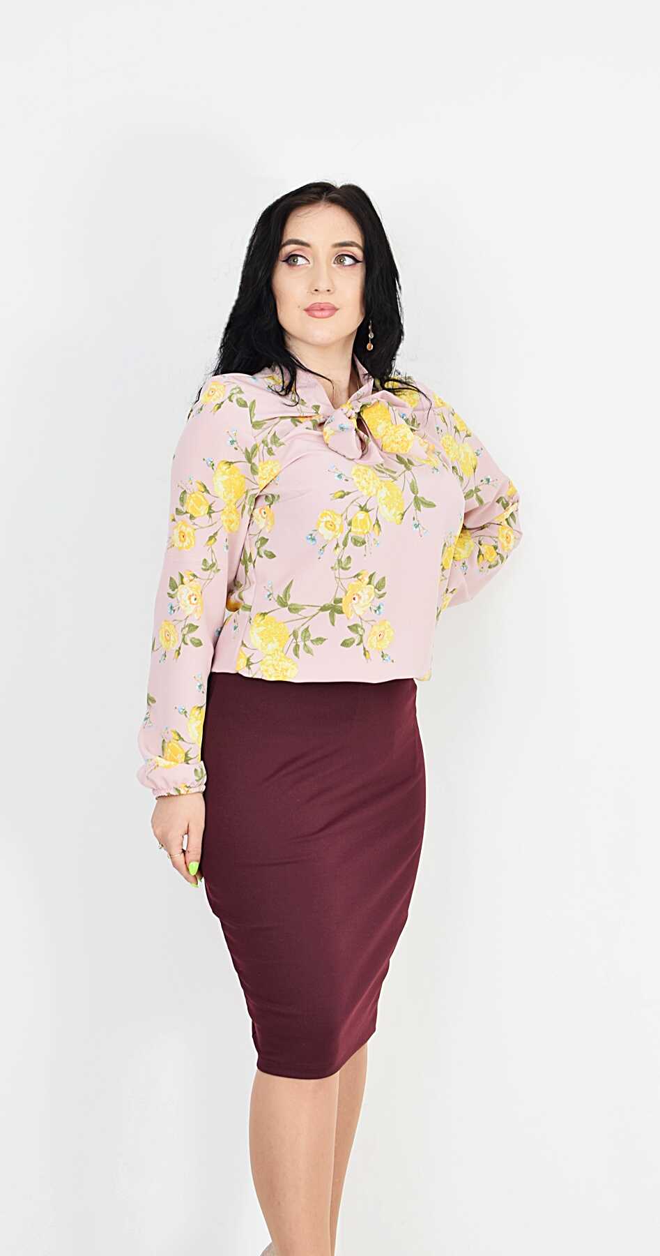 Bluza cu esarfa Stefania - 2 | YEO