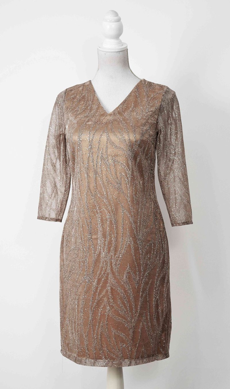 Rochie de ocazie bej-auriu Sonia