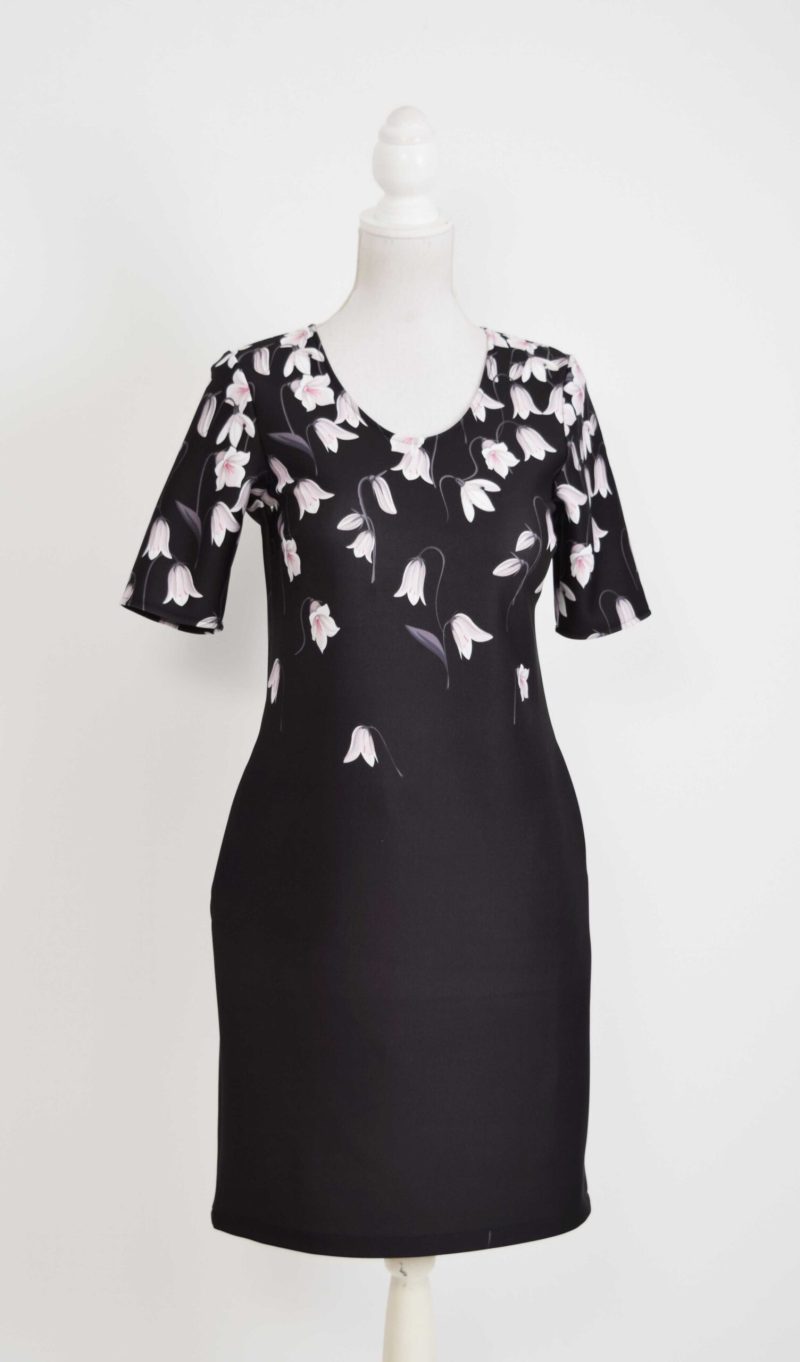 Rochie croi larg cu flori Sofia