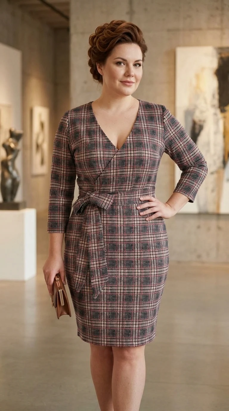 Rochie conica eleganta in carouri