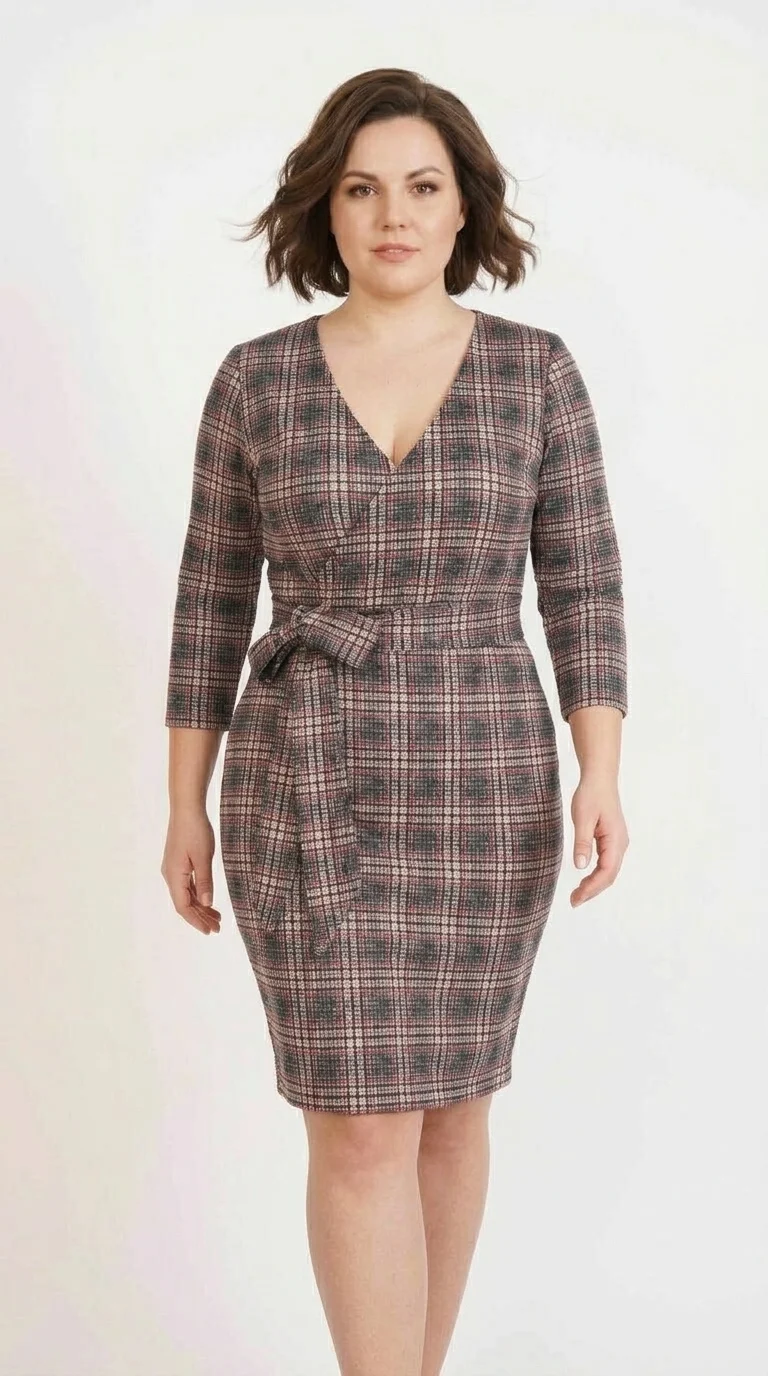 Rochie conica eleganta in carouri