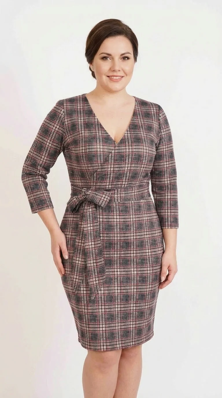 Rochie conica eleganta in carouri