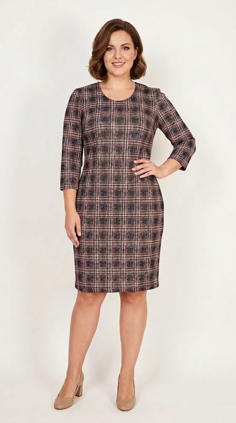 Rochie croi larg cu carouri