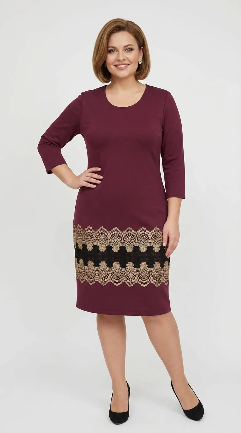 Rochie visinie eleganta cu broderie Tania