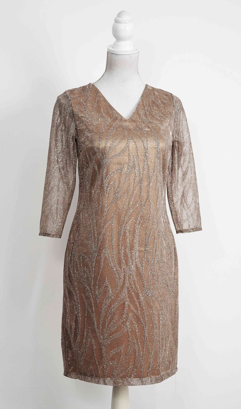 Rochie de ocazie bej-auriu Sonia