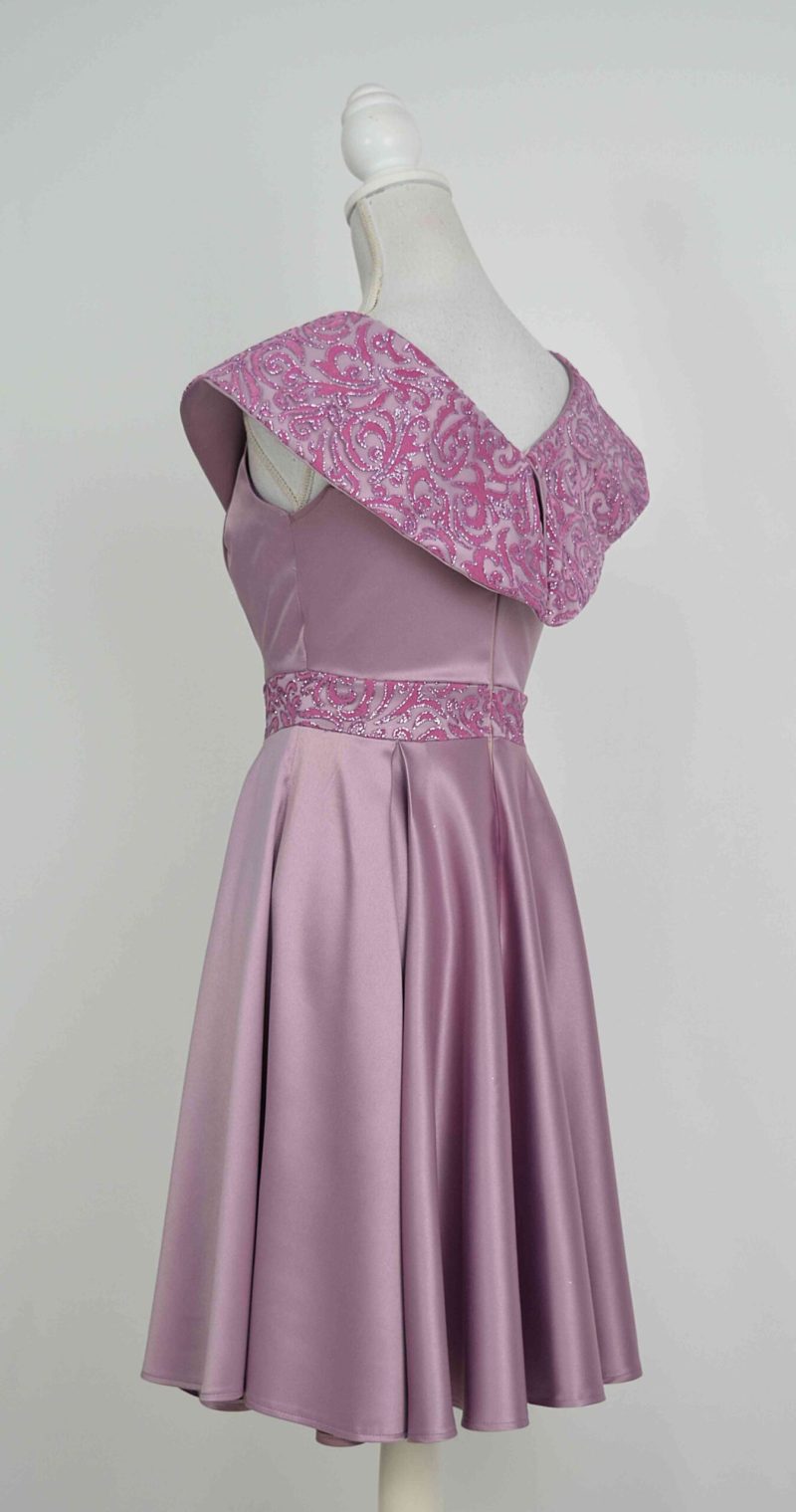 Rochie de ocazie din tafta roze-pruna Victoria
