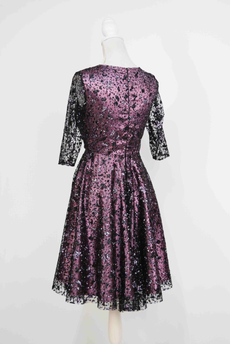 Rochie de ocazie roze cu tulle cu gliter Mussette