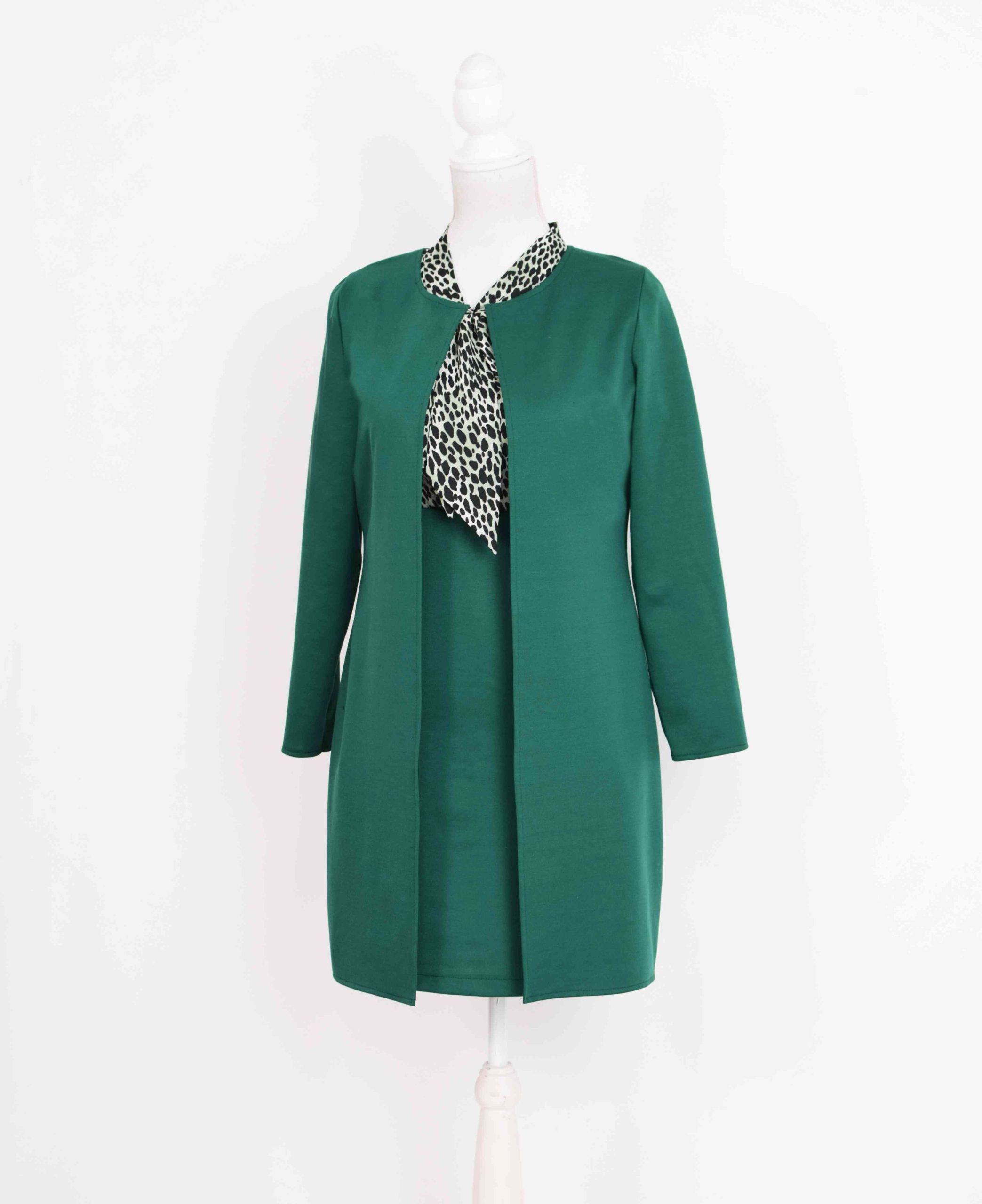 Compleu cardigan cu fusta verde si bluza Selena - 1 | YEO