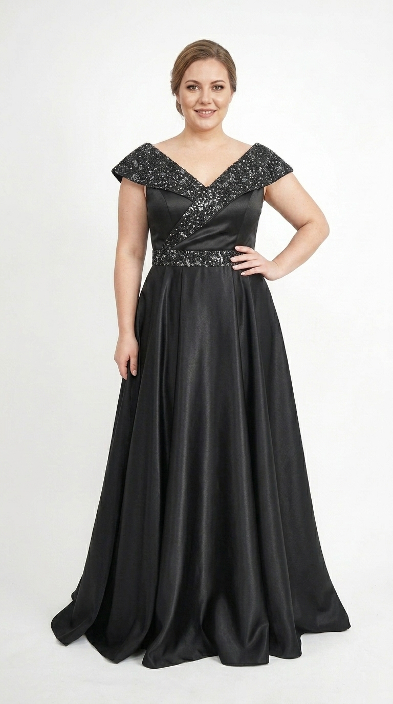 Rochie lunga din tafta cu tulle cu gliter gri Victoria