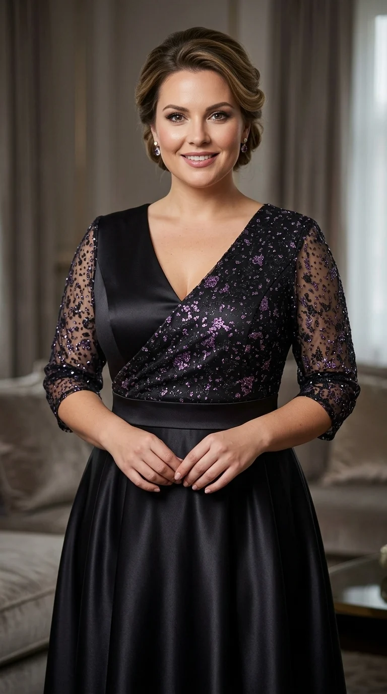 Rochie lunga din tafta cu tulle cu gliter gri Victoria