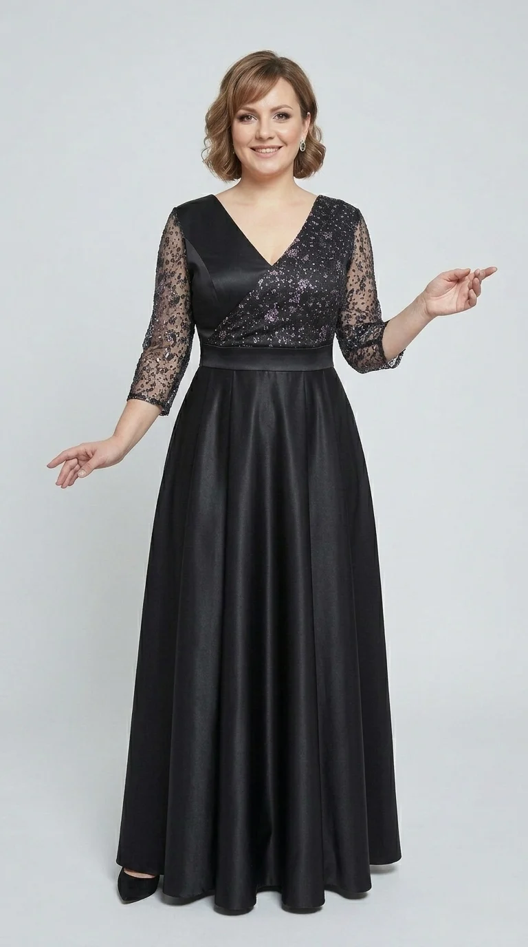 Rochie lunga din tafta cu tulle cu gliter gri Victoria