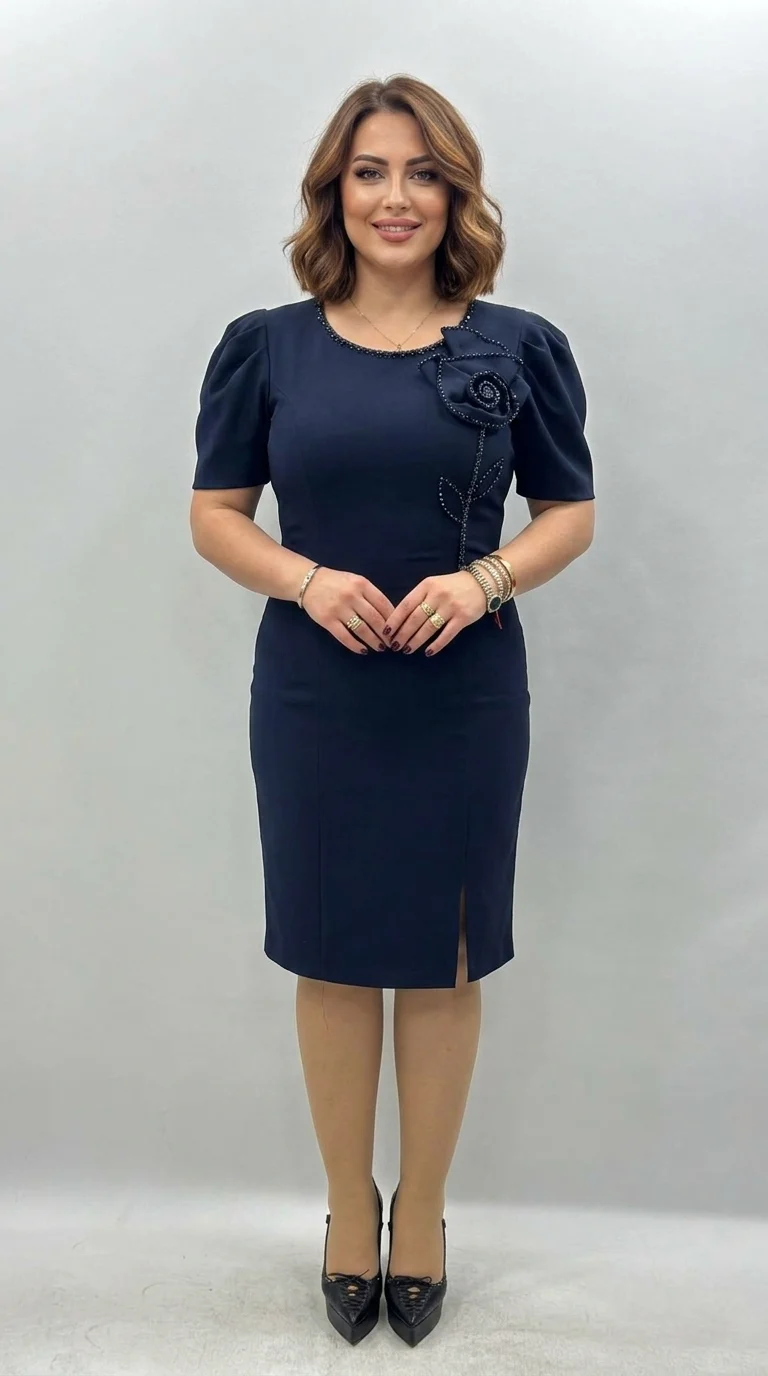 Rochie eleganta bleumarin Aylin