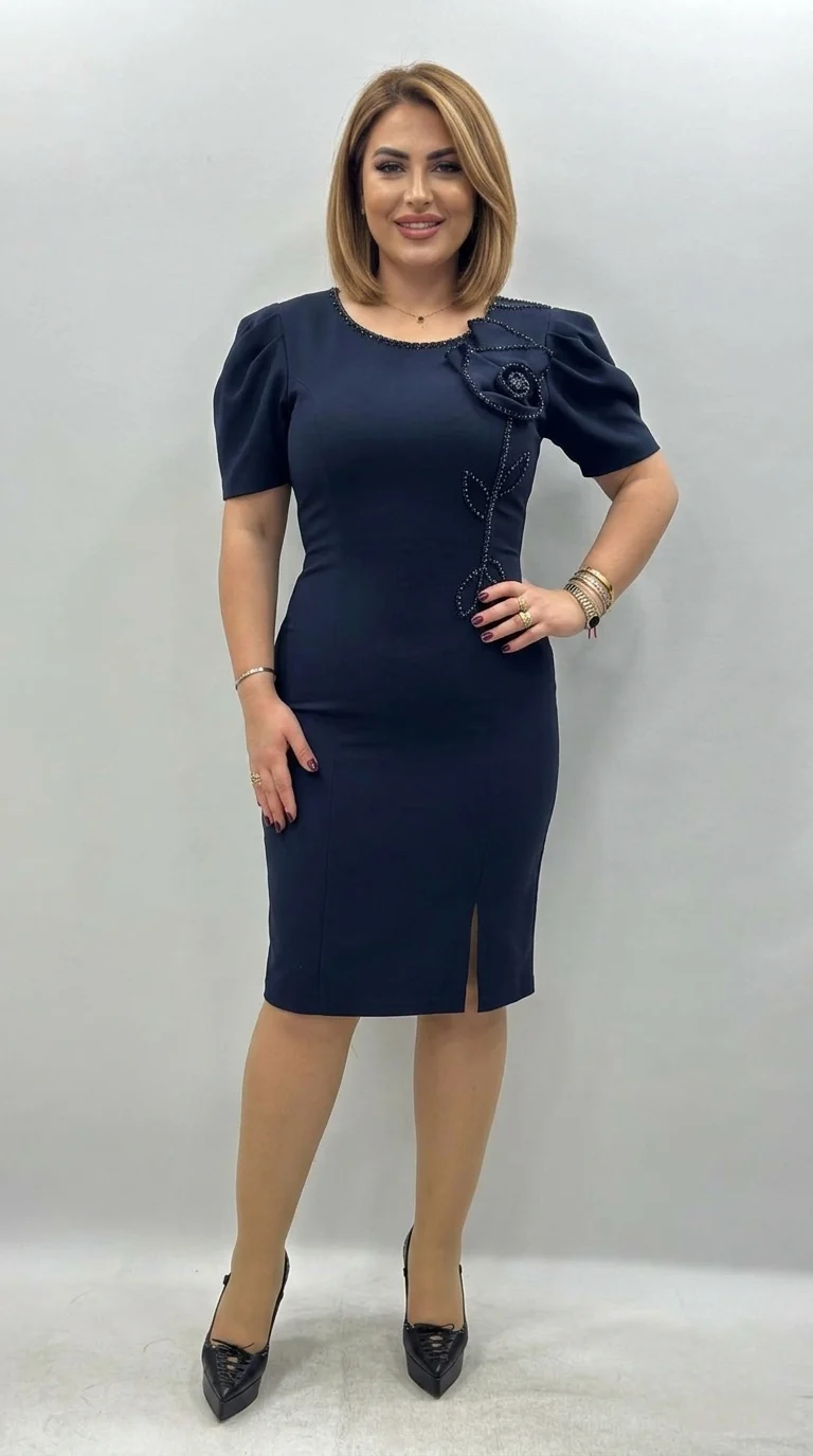 Rochie eleganta bleumarin Aylin