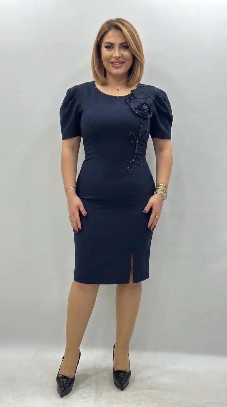 Rochie eleganta bleumarin Aylin
