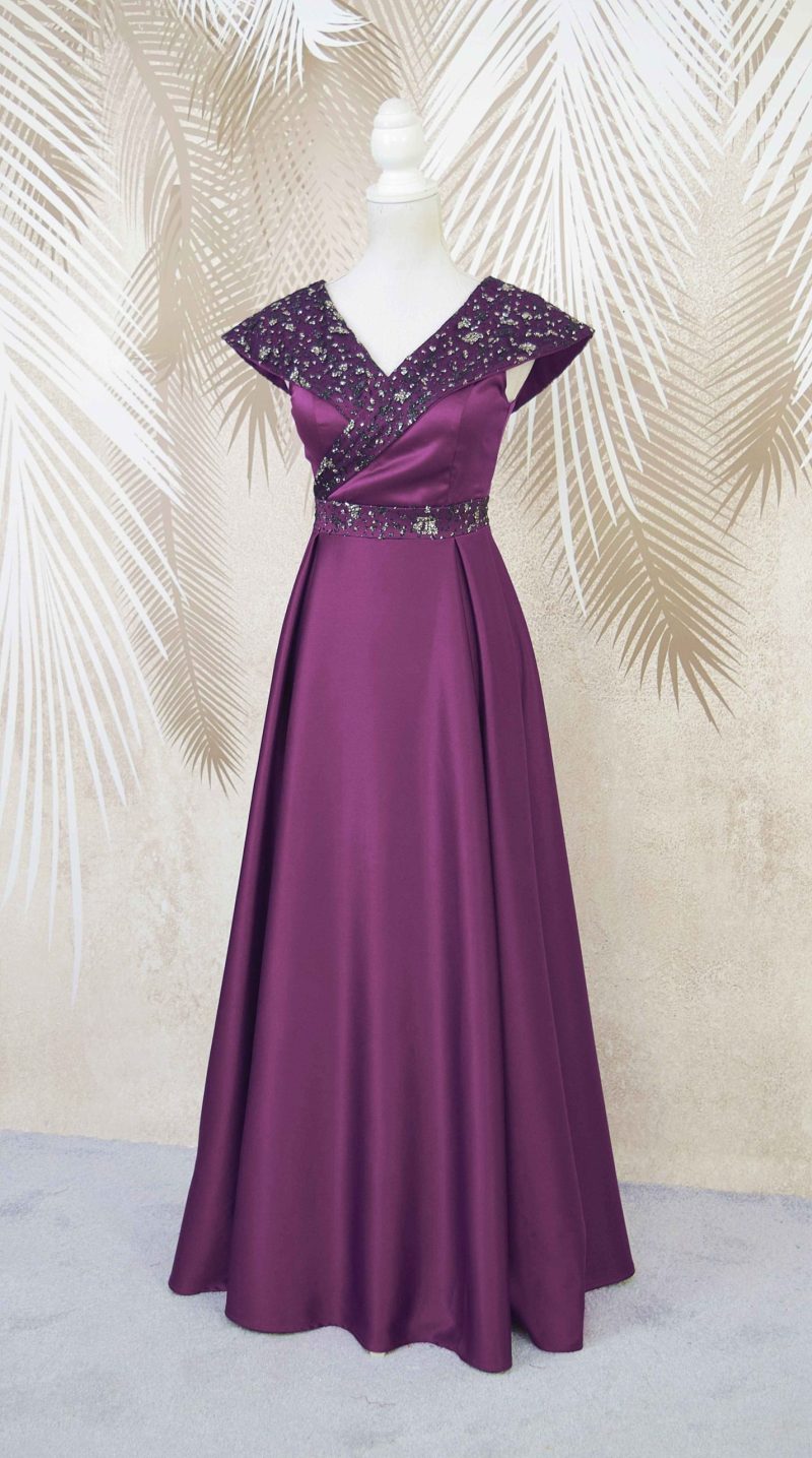 Rochie lunga Victoria mov-pruna