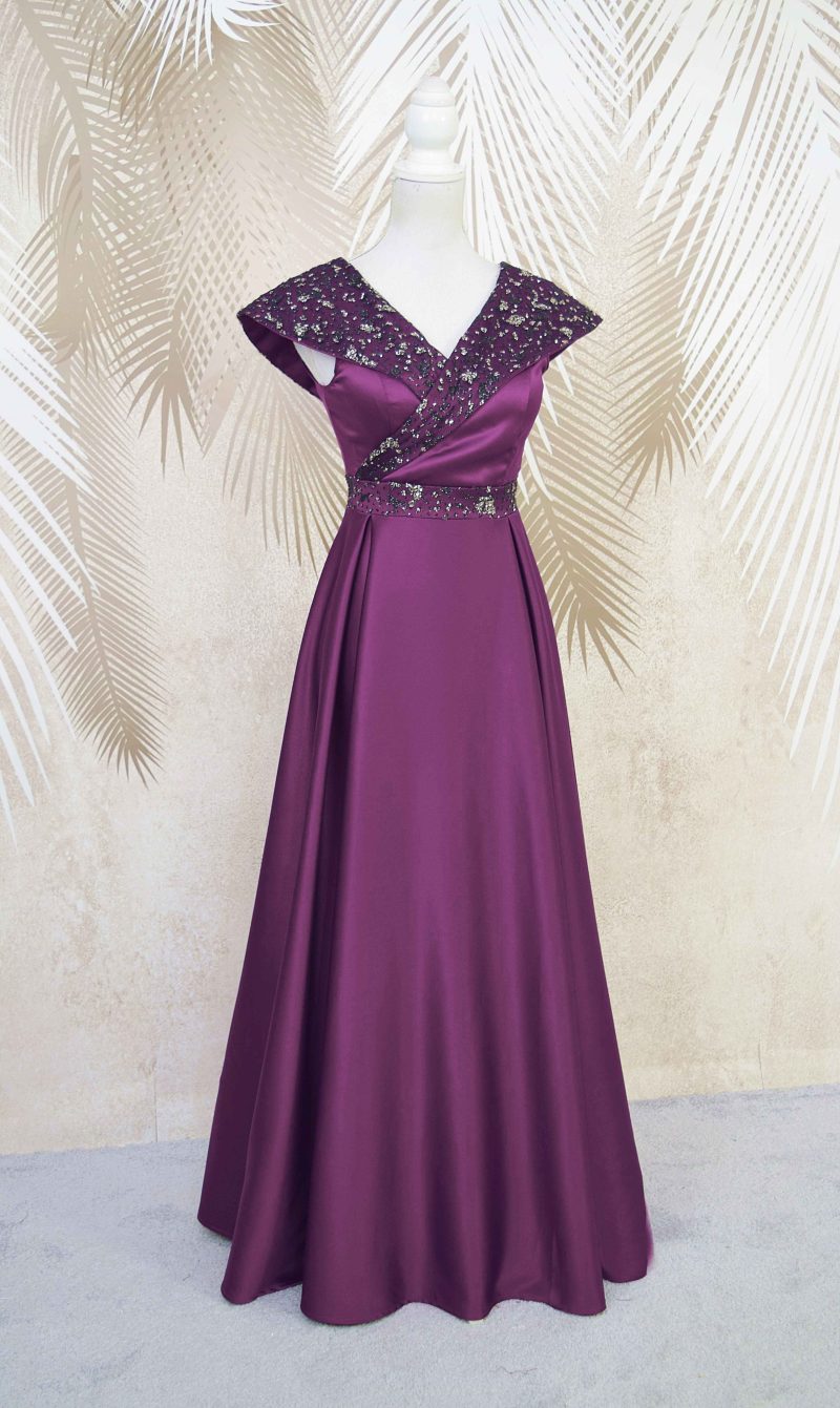 Rochie lunga Victoria mov-pruna