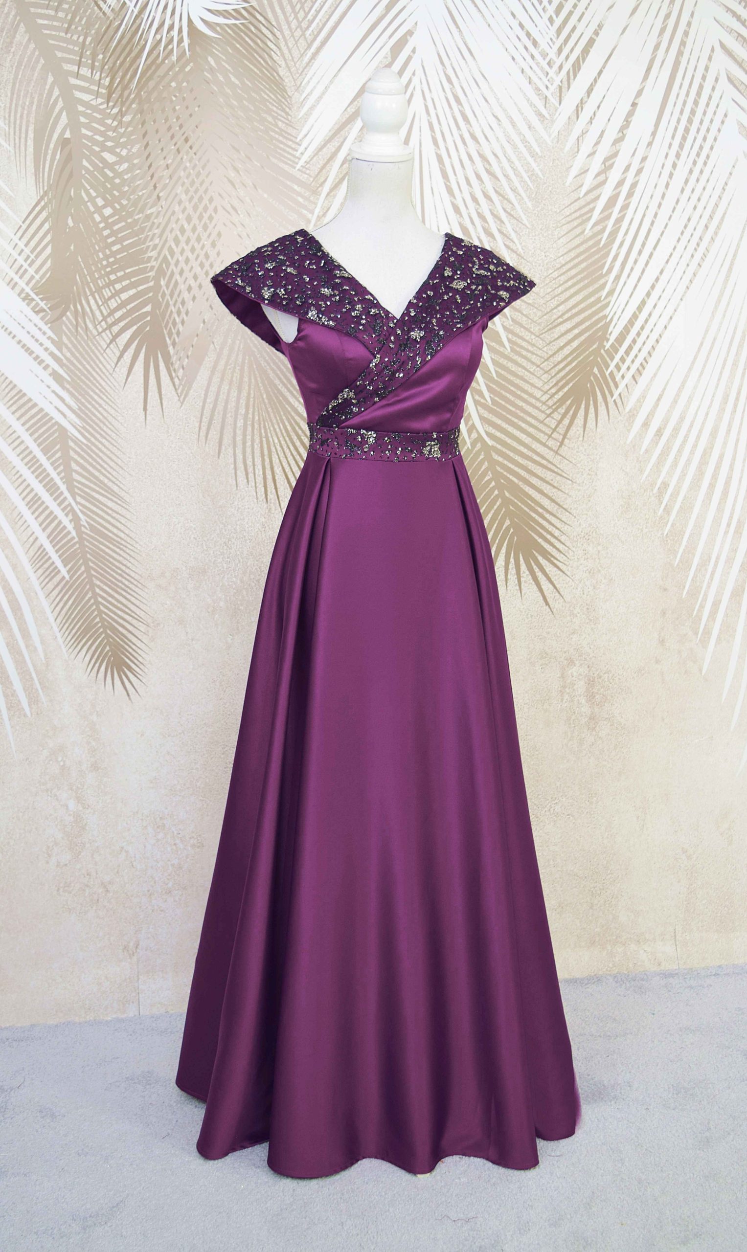 Rochie lunga Victoria mov-pruna