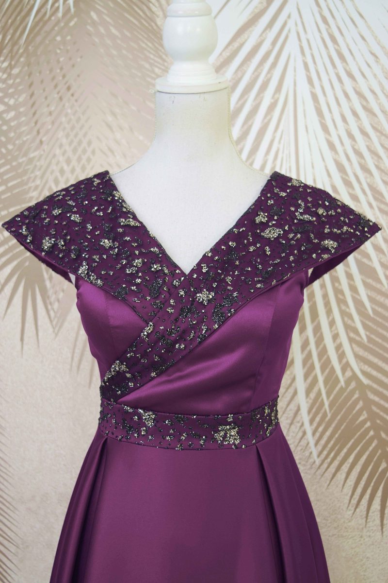 Rochie lunga Victoria mov-pruna