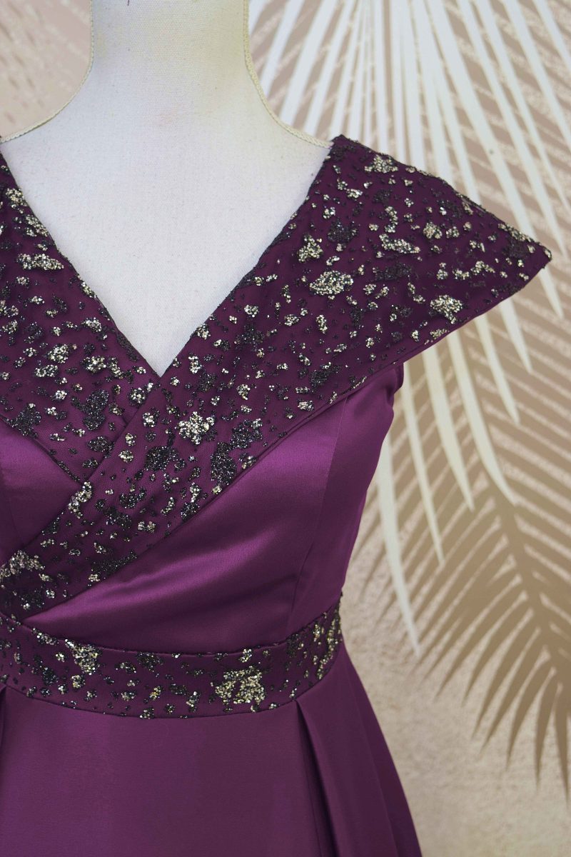 Rochie lunga Victoria mov-pruna