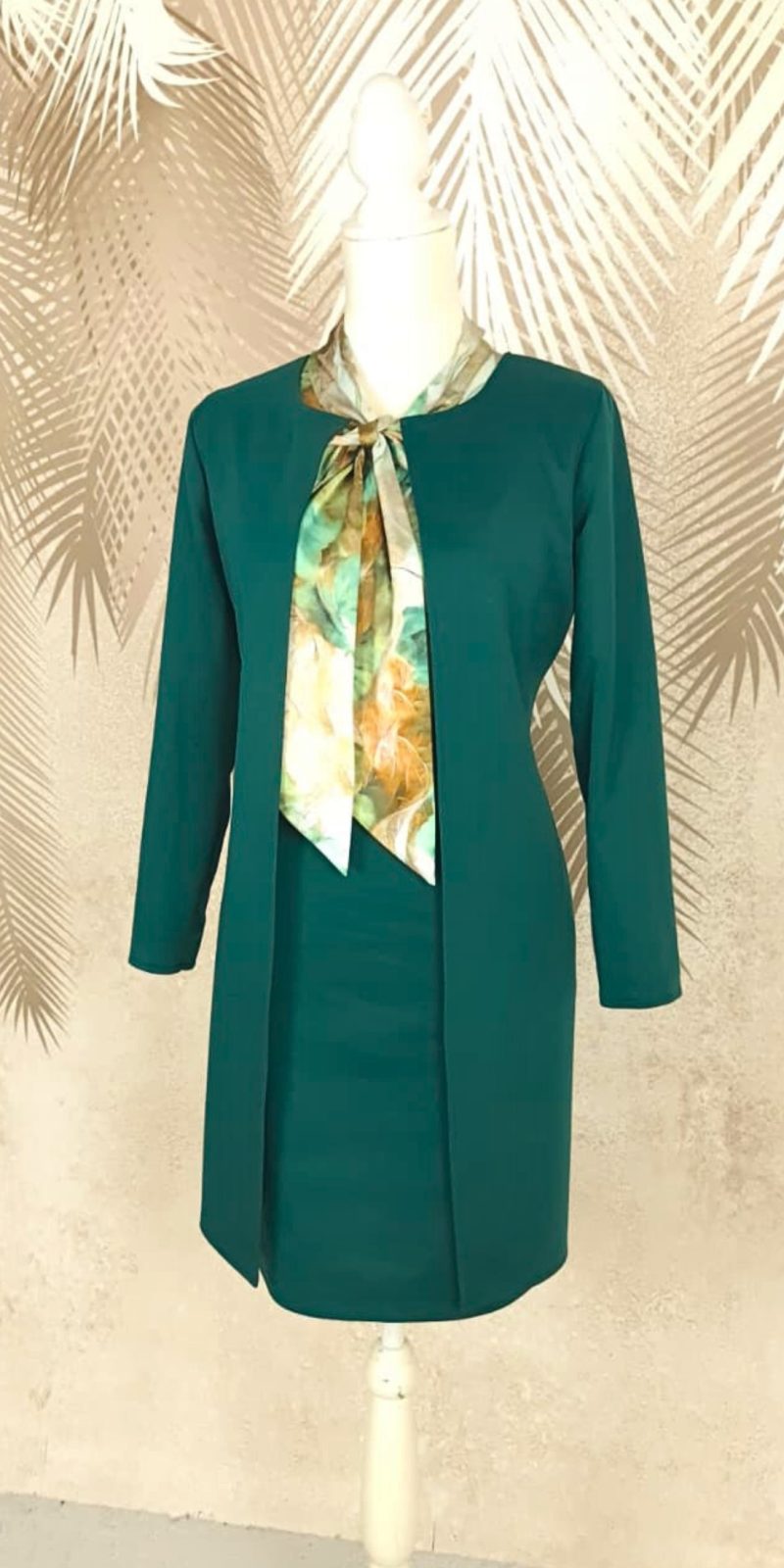 Compleu cardigan si fusta verde si cu bluza eleganta Smaranda