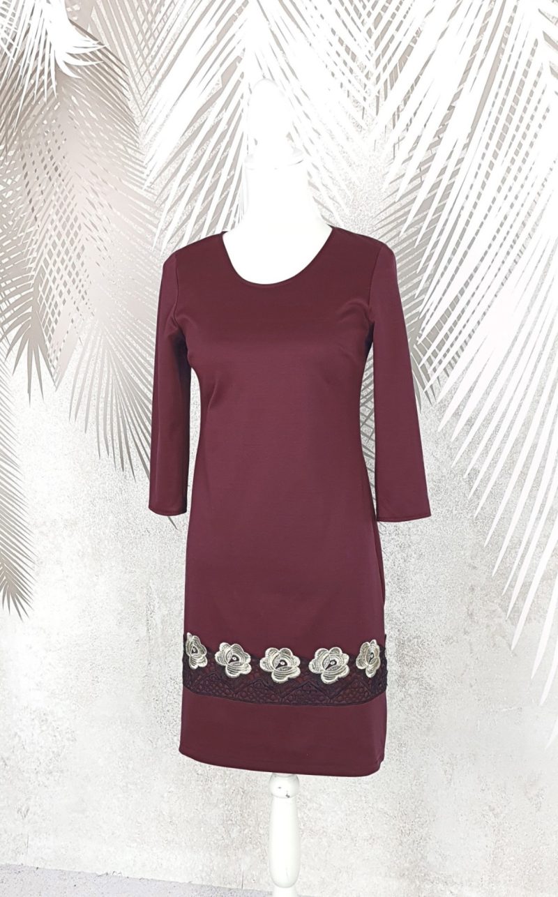 Rochie eleganta visinie cu broderie Melania