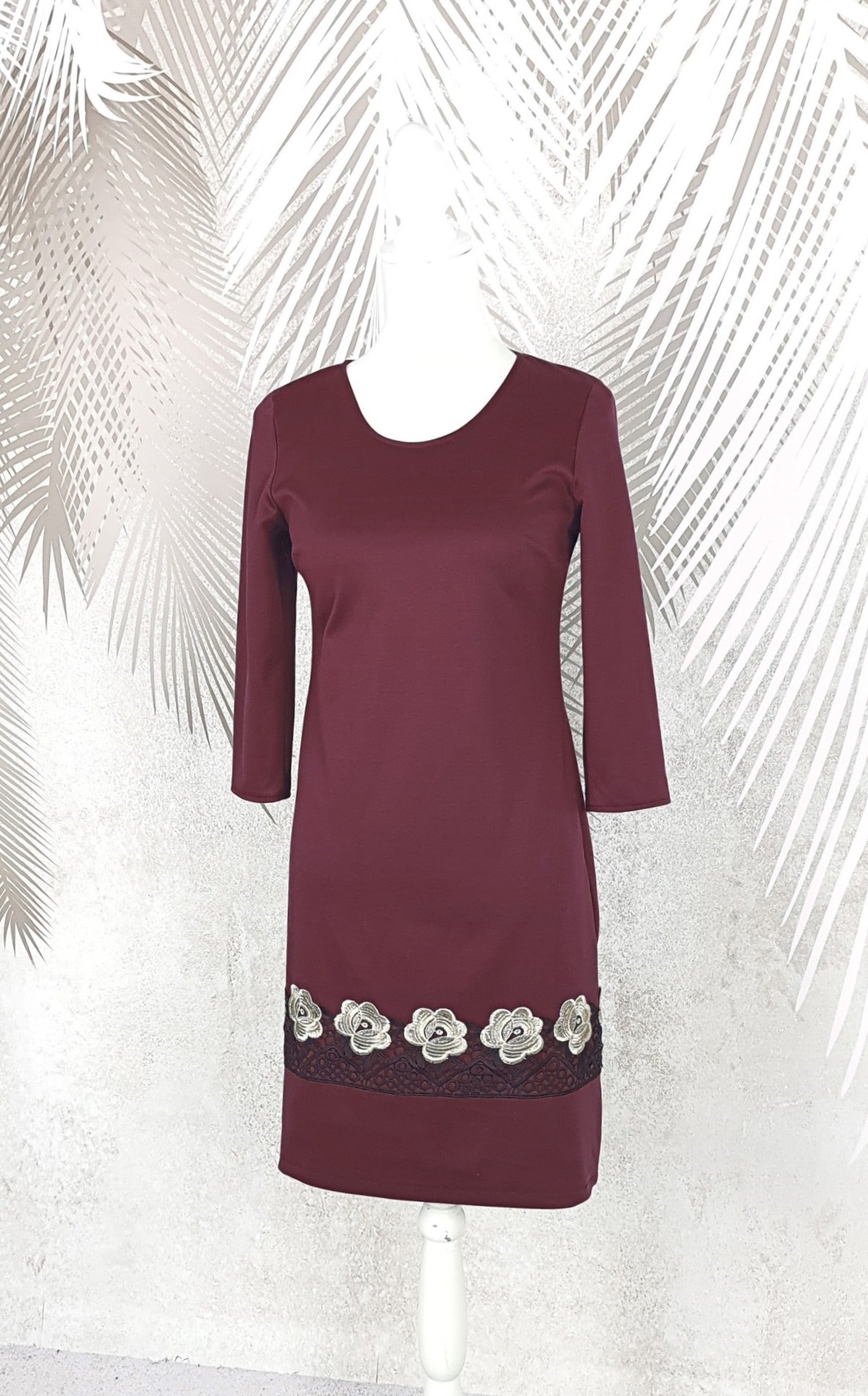 Rochie eleganta visinie cu broderie Melania