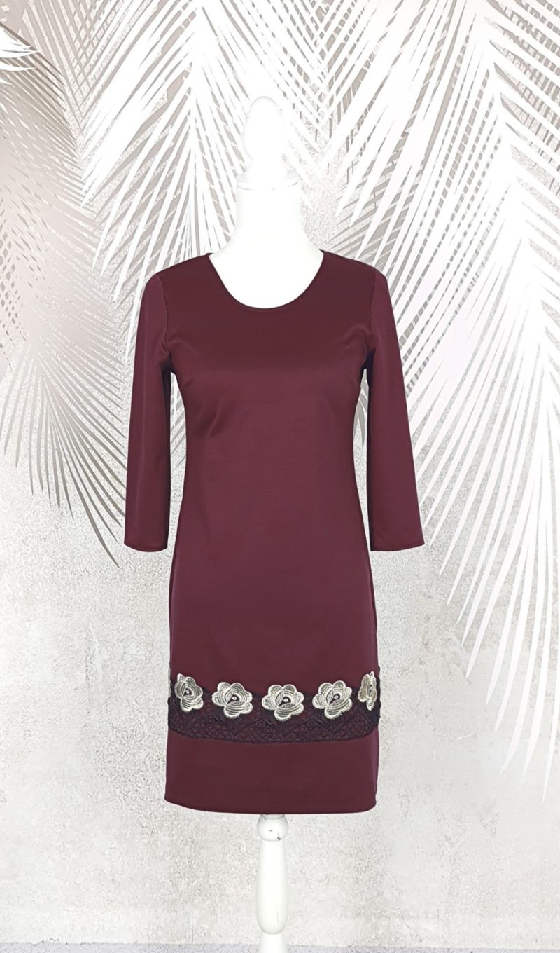 Rochie eleganta visinie cu broderie Melania