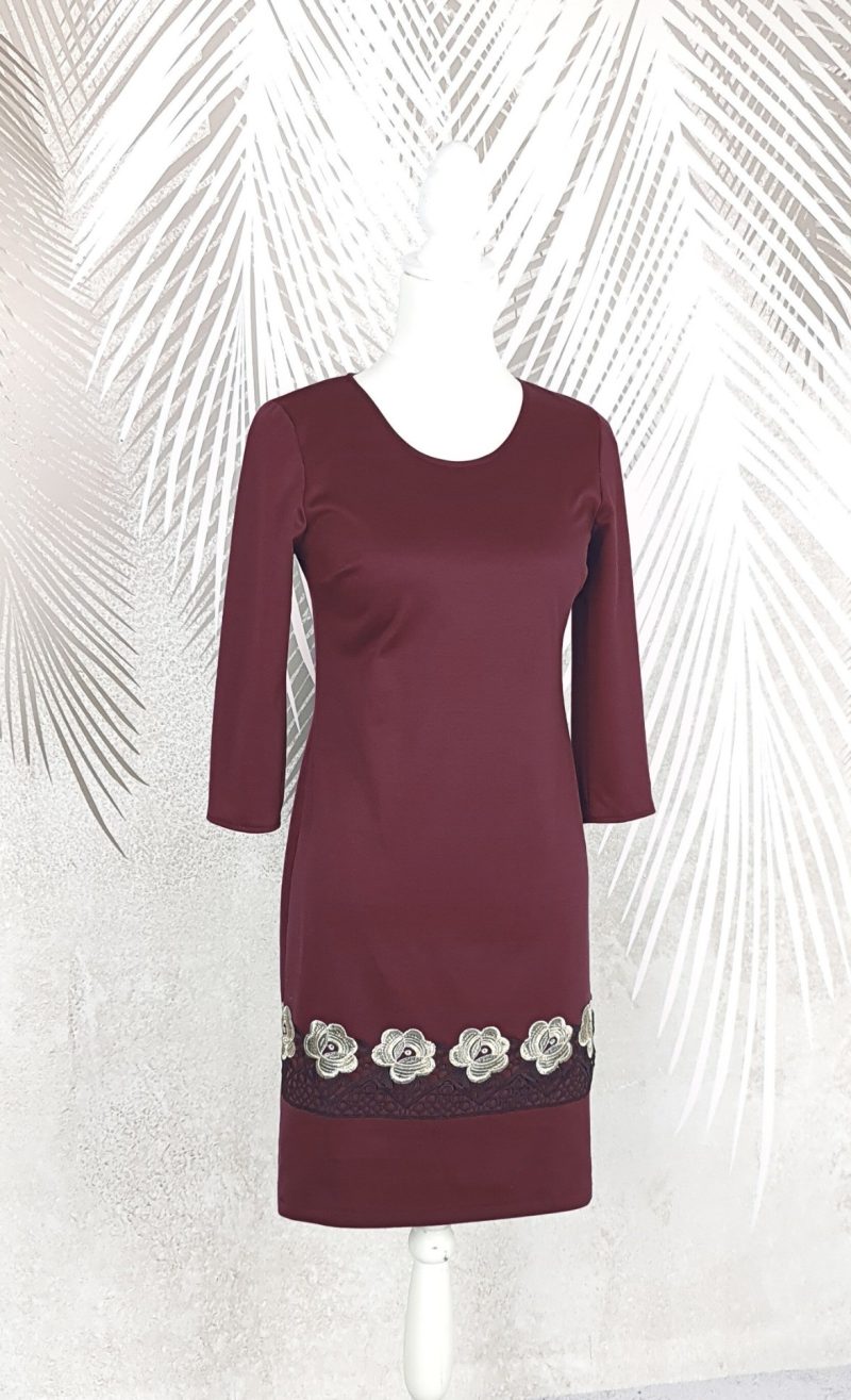 Rochie eleganta visinie cu broderie Melania