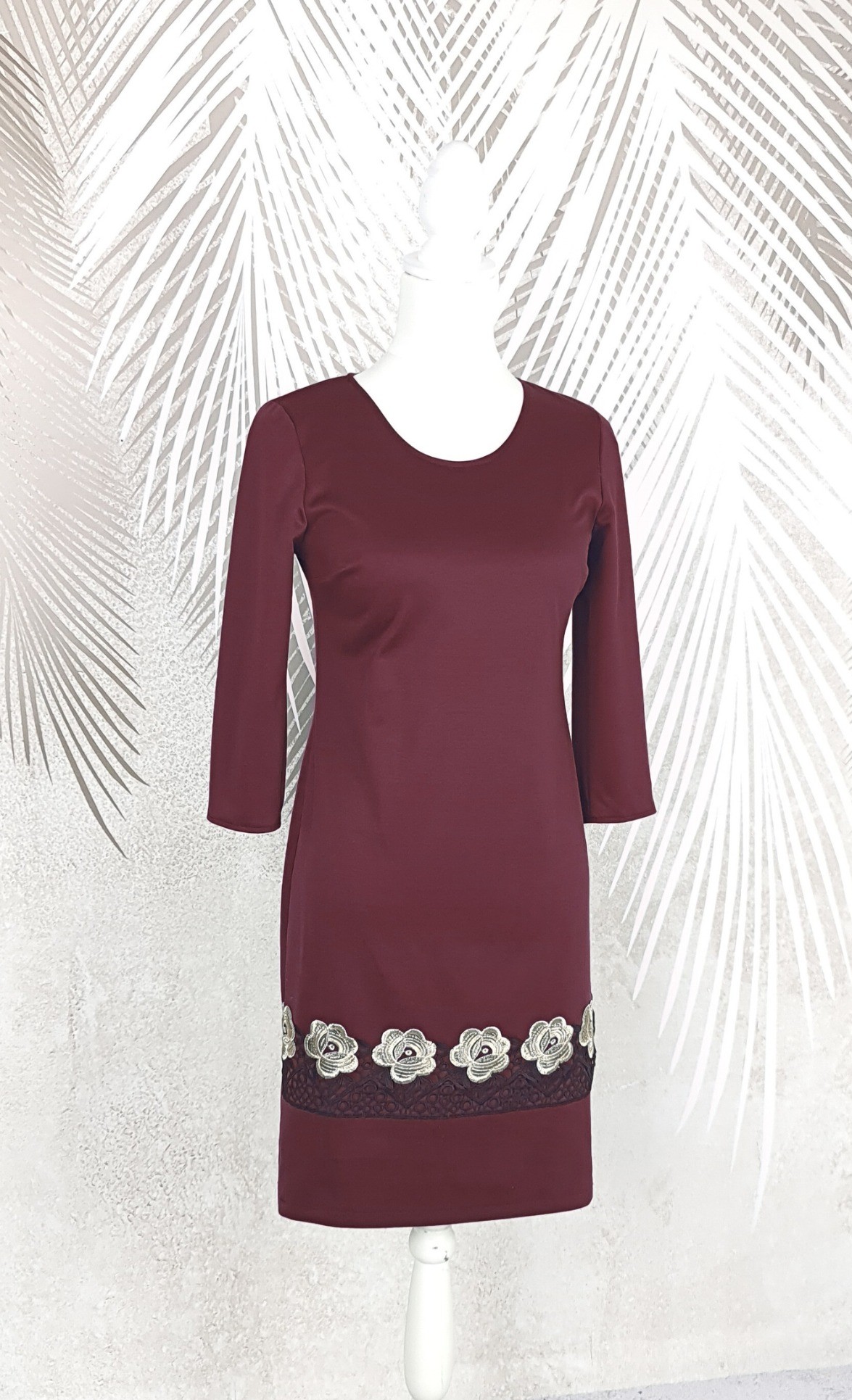 Rochie eleganta visinie cu broderie Melania