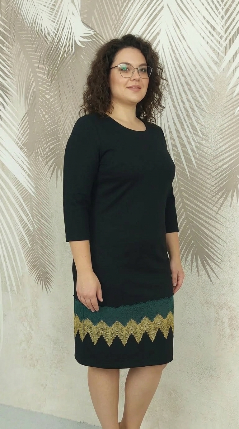 Rochie neagra cu broderie Carina