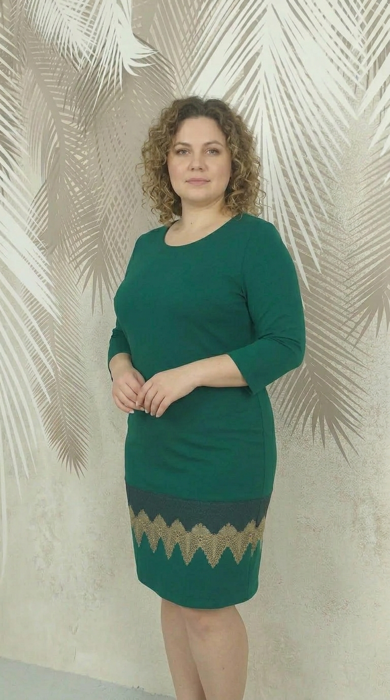 Rochie verde cu broderie Carina