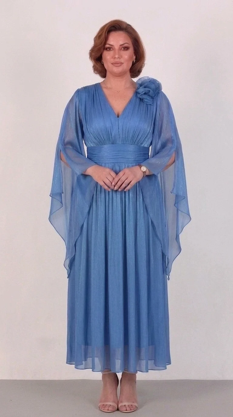Rochie de ocazie bleo din voal peliculizat Iasmina