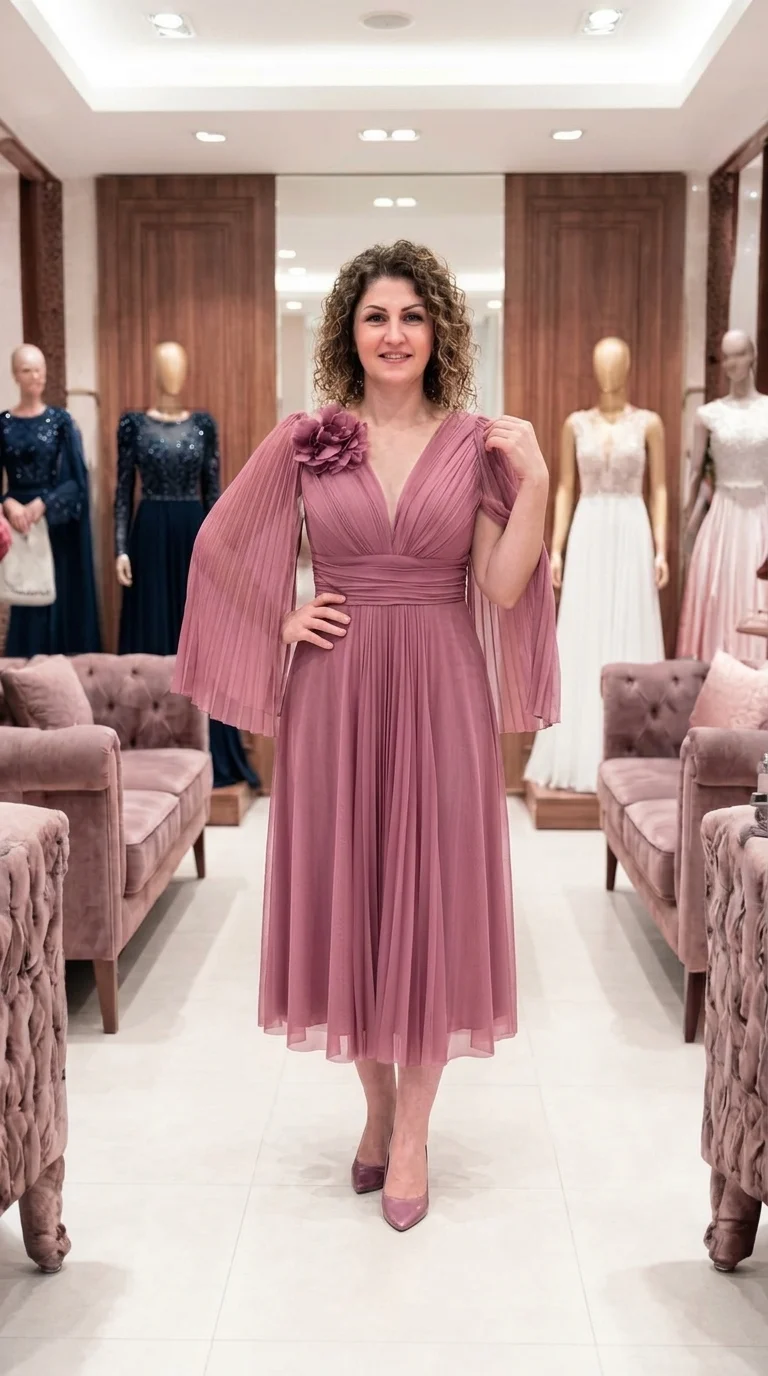 Rochie de ocazie Iris roz-plamaniu