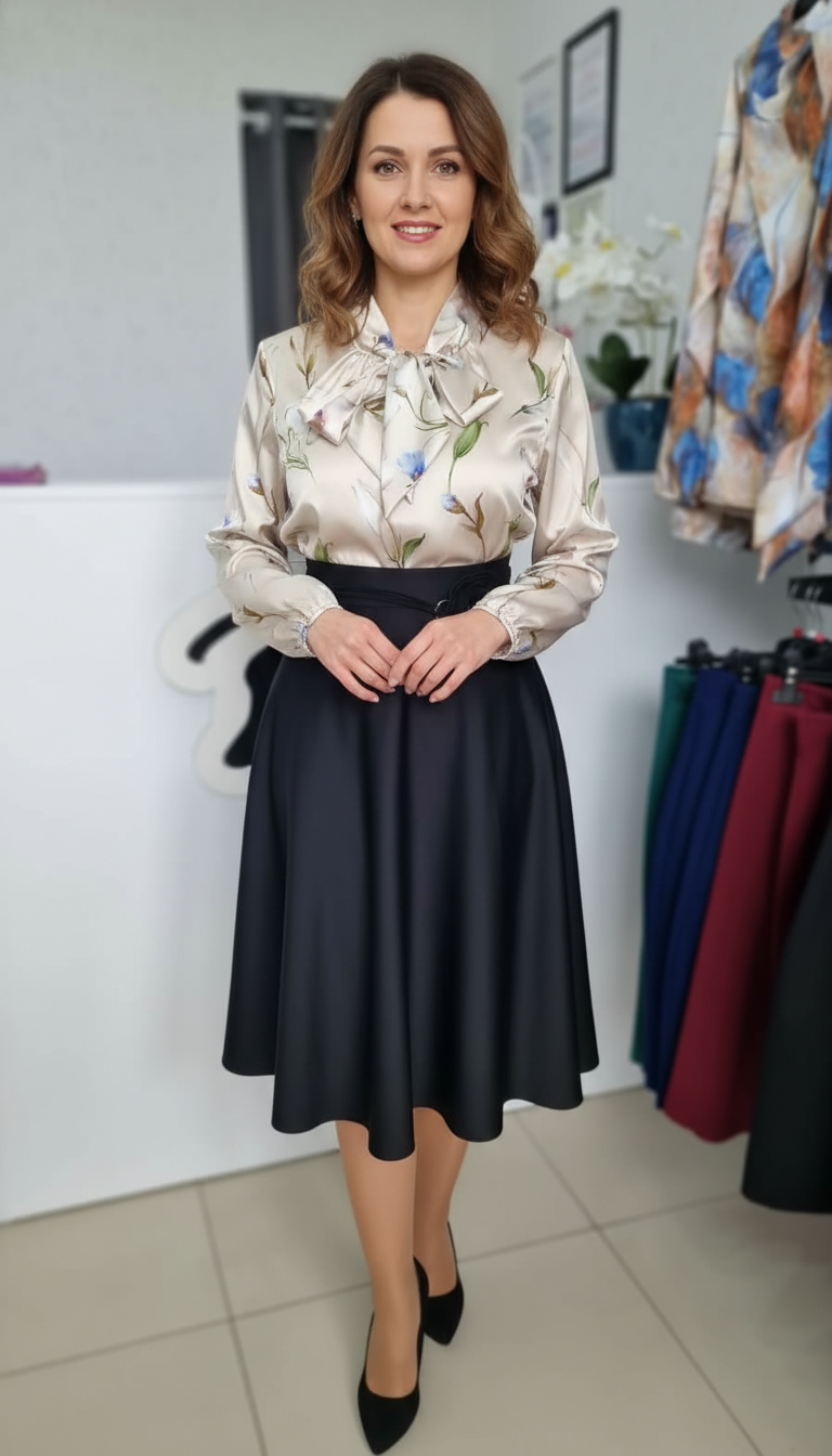 Compleu bluza eleganta Amalia si fusta neagra clos