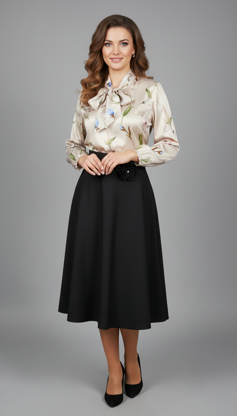 Compleu bluza eleganta Amalia si fusta neagra clos