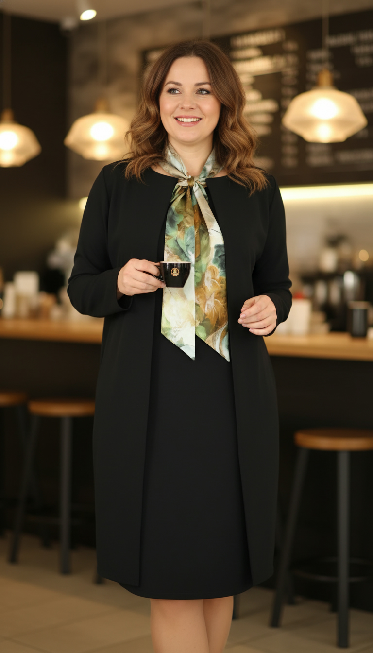 Compleu cardigan si fusta neagra si cu bluza eleganta Smaranda