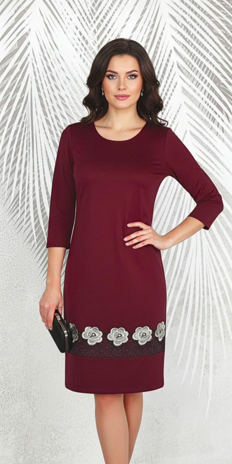 Rochie eleganta visinie cu broderie Melania