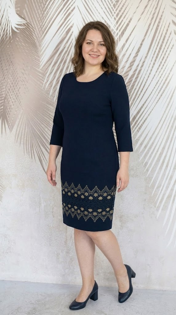 Rochie eleganta neagra cu broderie Eva